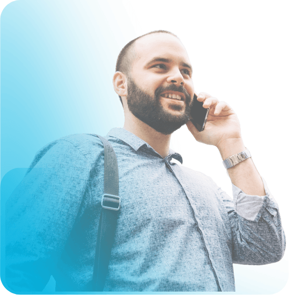 Business professional using wholesale voice services